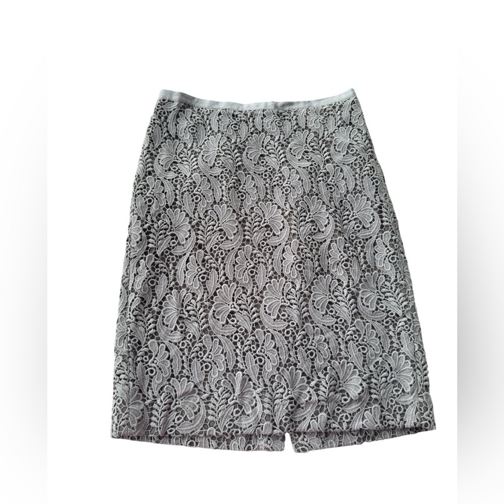 Talbots Women’s Gray Lace Pencil Skirt Size 4 Officewear Career